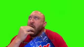 Eating chips Man Meme (Green Screen)