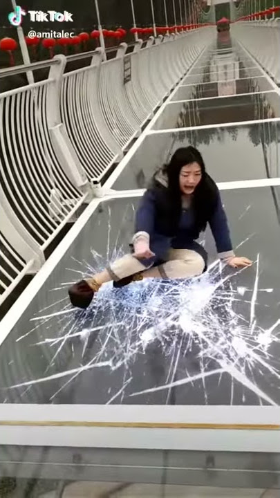 Glass bridge breaking prank👍🤣😂