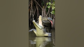 The crocodile is trying to escape from the python #animals #giantpython