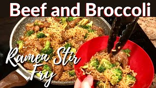 Beef and Broccoli Ramen Stir Fry Recipe - FAST AND EASY DINNER!