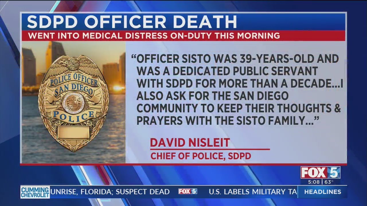 San Diego Police Officer Dies After Medical Emergency While On-Duty ...