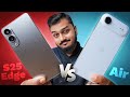 Samsung Galaxy S25 Edge Vs iPhone Air Full Comparison ⚡ Best Slim Phone Is... in Telugu 