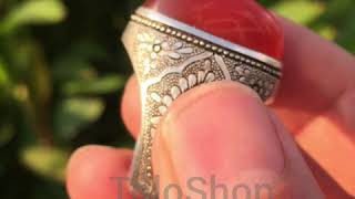 Silver Agate Aqeeq Akik Yemeni agate Yemen handmade  خاتم فضه فاخر عقيق يمني