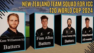 New zealand squad world cup 2024 team list |With 3D Animation