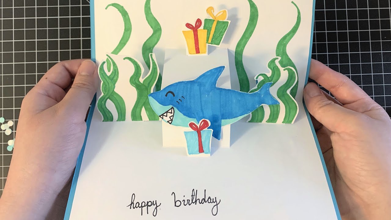 Printable Shark Pop Up Card Template Free Printable Templates