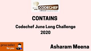 Codechef June Long Challenge 2020 | CONTAIN