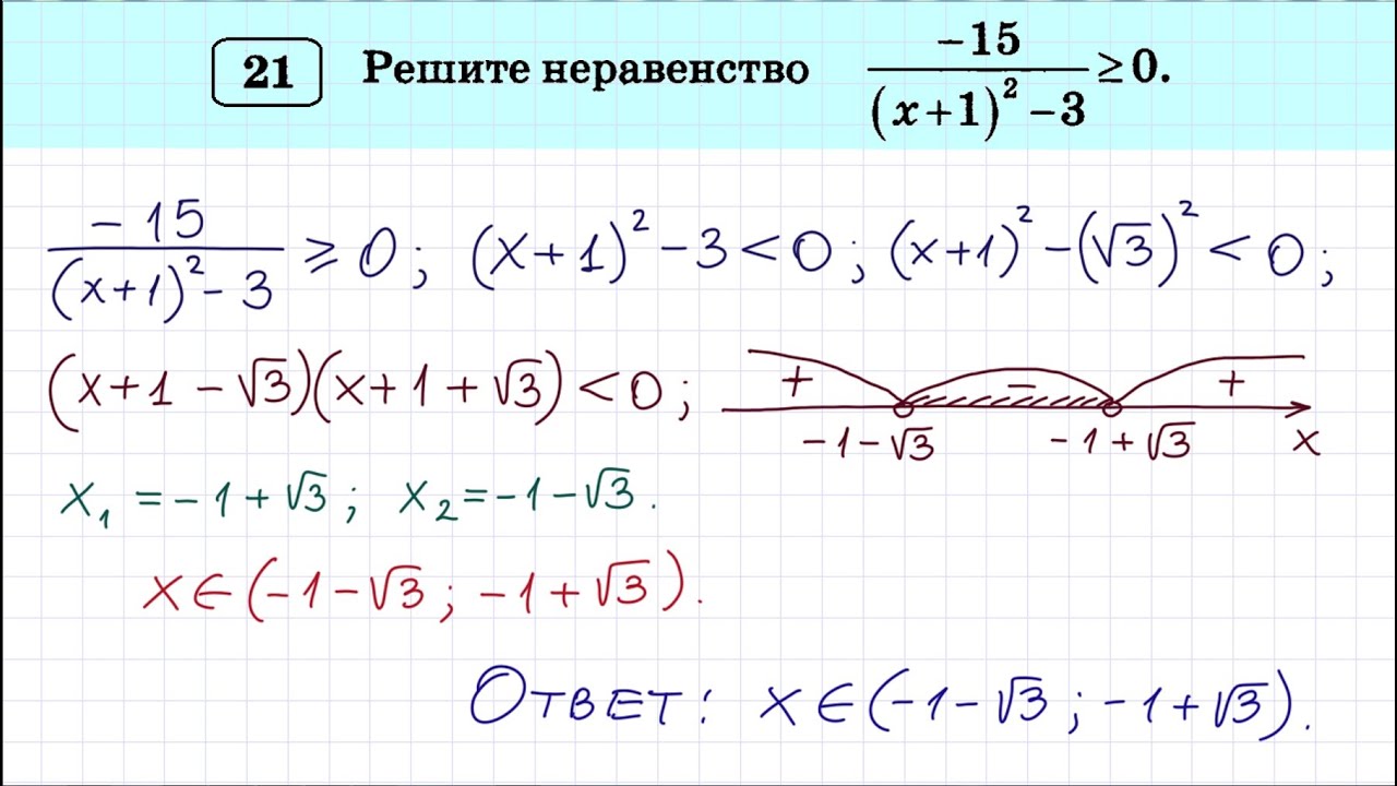 Решение 21 задания огэ по математике