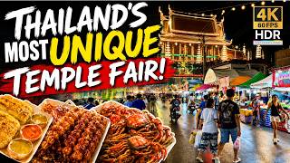 Inside Thailand's Most Unique Temple Fair! 🍛 Wat Krok Krak Street Food Tour [4K HDR]