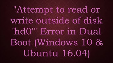 "Attempt to read or write outside of disk 
