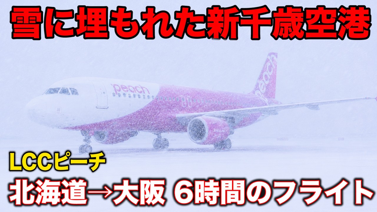 【絶望の大遅延】大雪の日のLCCピーチに搭乗! 新千歳→関空 怒涛の6時間フライト