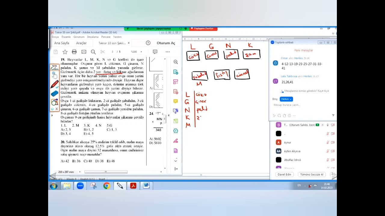 OVÇU MƏSƏLƏSİ (2021  magistratura qəbul sualı)