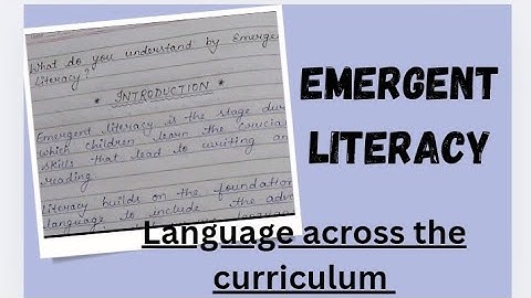 B.ed notes on Emergent literacy| Language across the curriculum #bbmku #vbu #bedexam #bedpaper #like