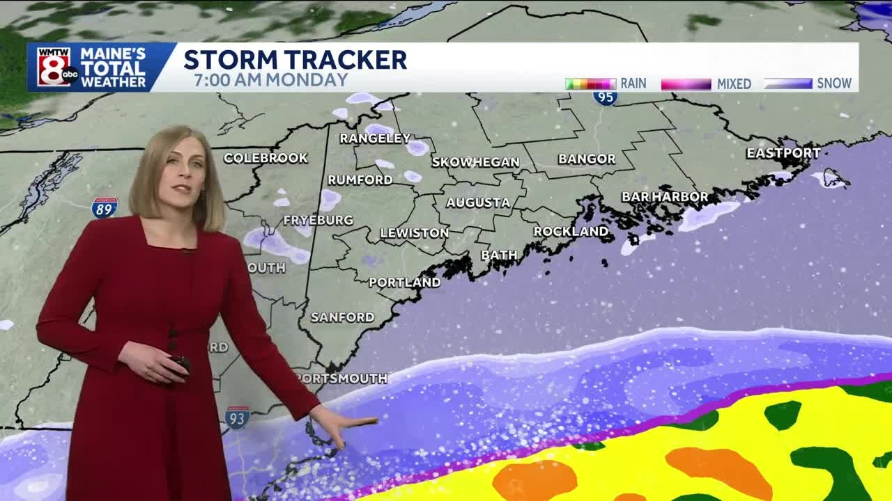 Slick spots tonight(3/22), snow showers Monday - YouTube