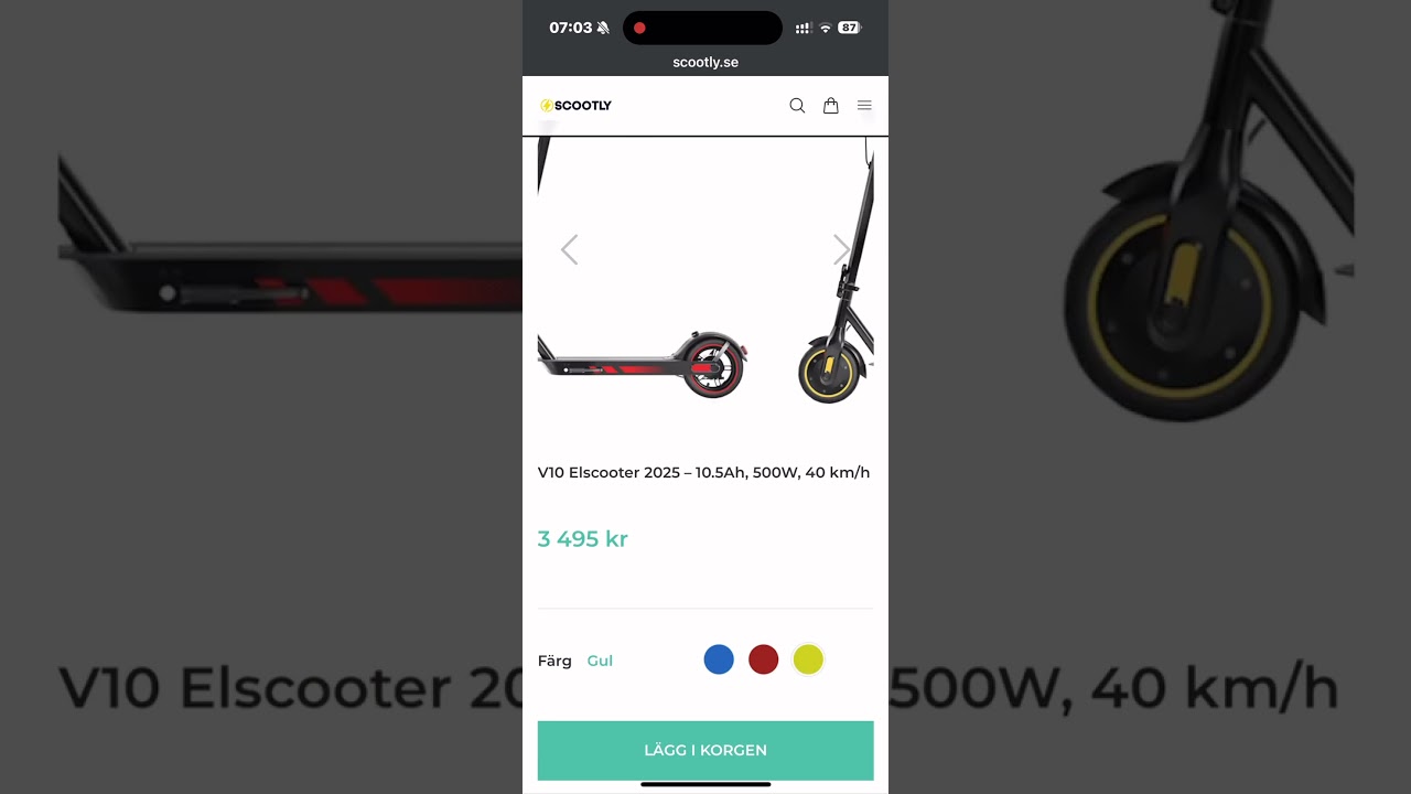 Testvinnande El Scooter 2025 | OOK-TEK V10 500W - Scootly.se