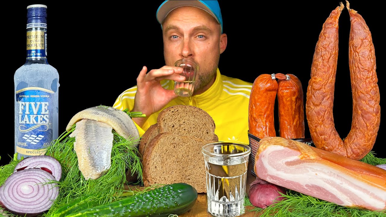 АСМР Русская еда (Закуски) и водка 🇷🇺 2025