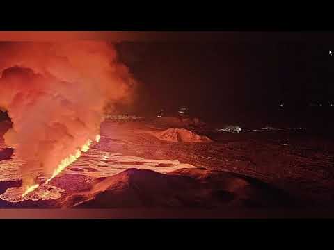 7th Volcanic Eruption started north of Grindavik, Iceland 08.02.24