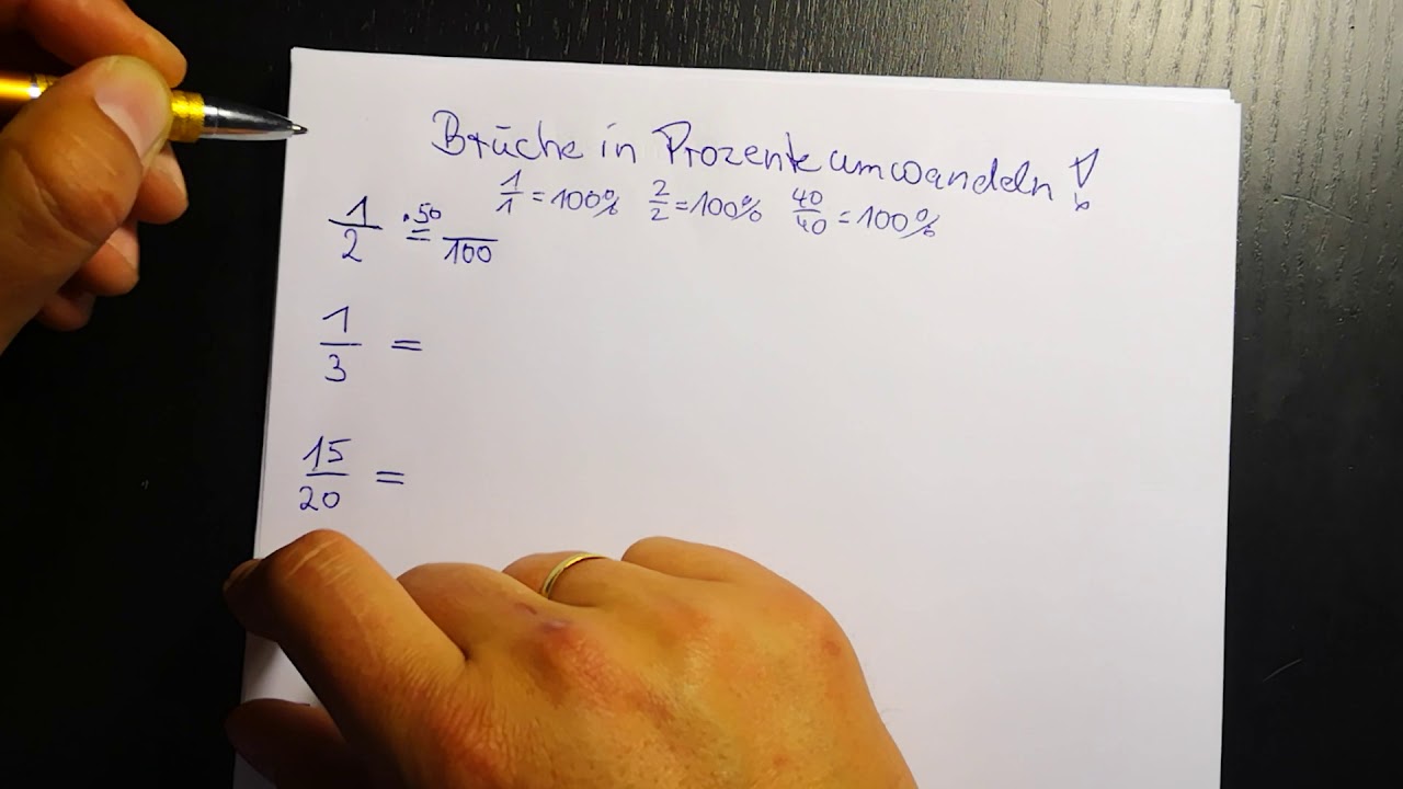 Umwandeln Von Brüchen In Prozent Brüche in Prozente umwandeln schnell und sehr einfach erklärt #Bruch #