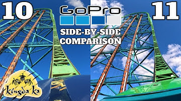 Kingda Ka GoPro HERO 11 vs HERO 10 Front Row POV [5K] | Six Flags Great Adventure 2022
