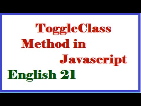 ToggleClass Method in Javascript English 21-vlr training