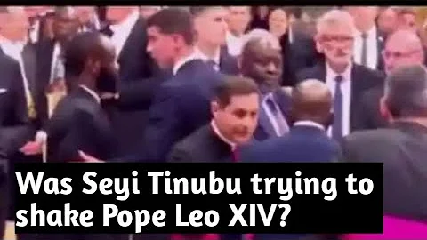 Was Seyi Tinubu trying to shake the new Pope alongside his father?