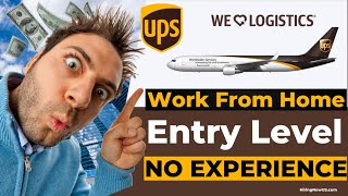 UPS Entry Level. Earn Money Online - REMOTE JOB - Work From Home - Job Opening