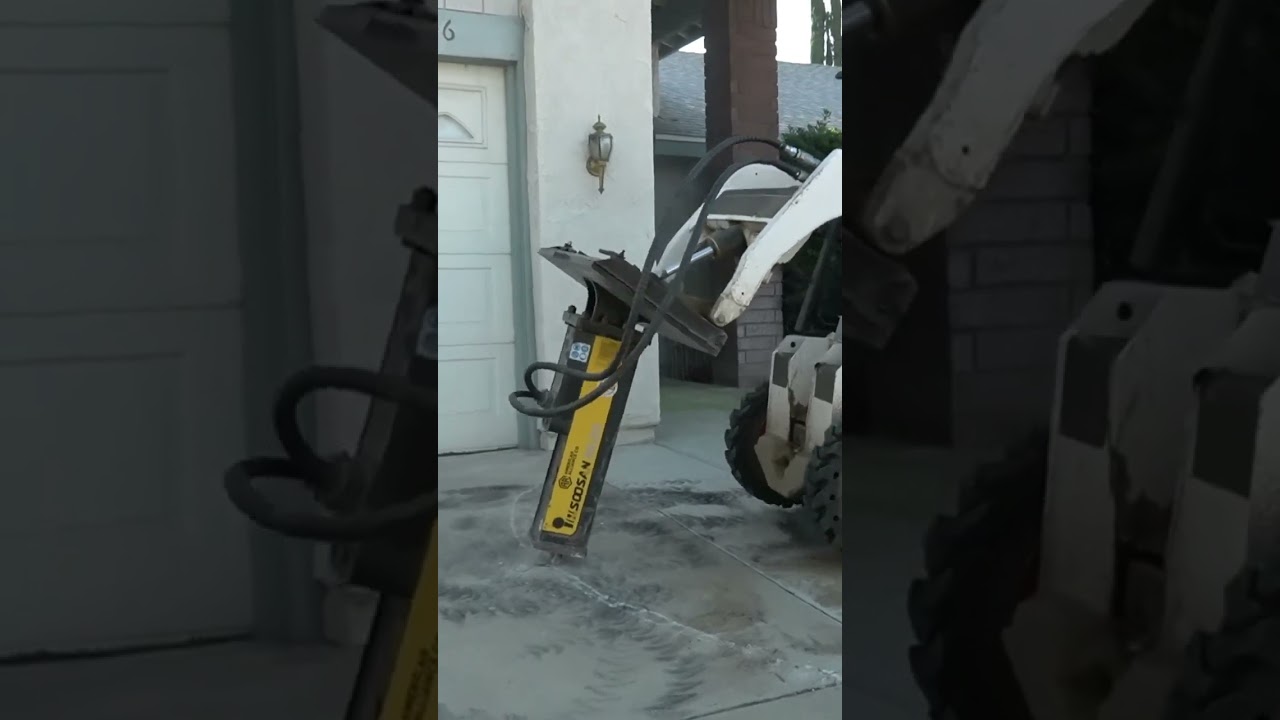 BAD A$$! Easy Money Breaking A Driveway With A Mini Bobcat!