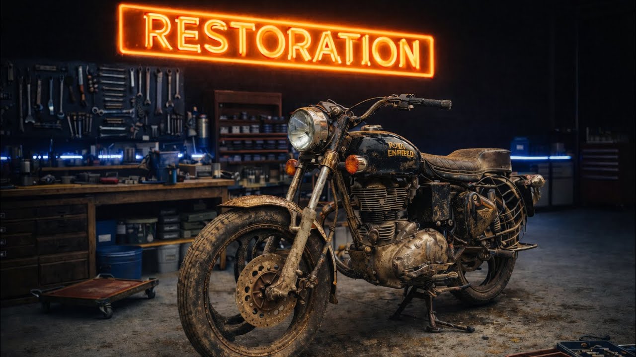 Old Model Bullet Electra 350 Restoration || Bullet Restoration, Chassis Alignment, Engine Buffing