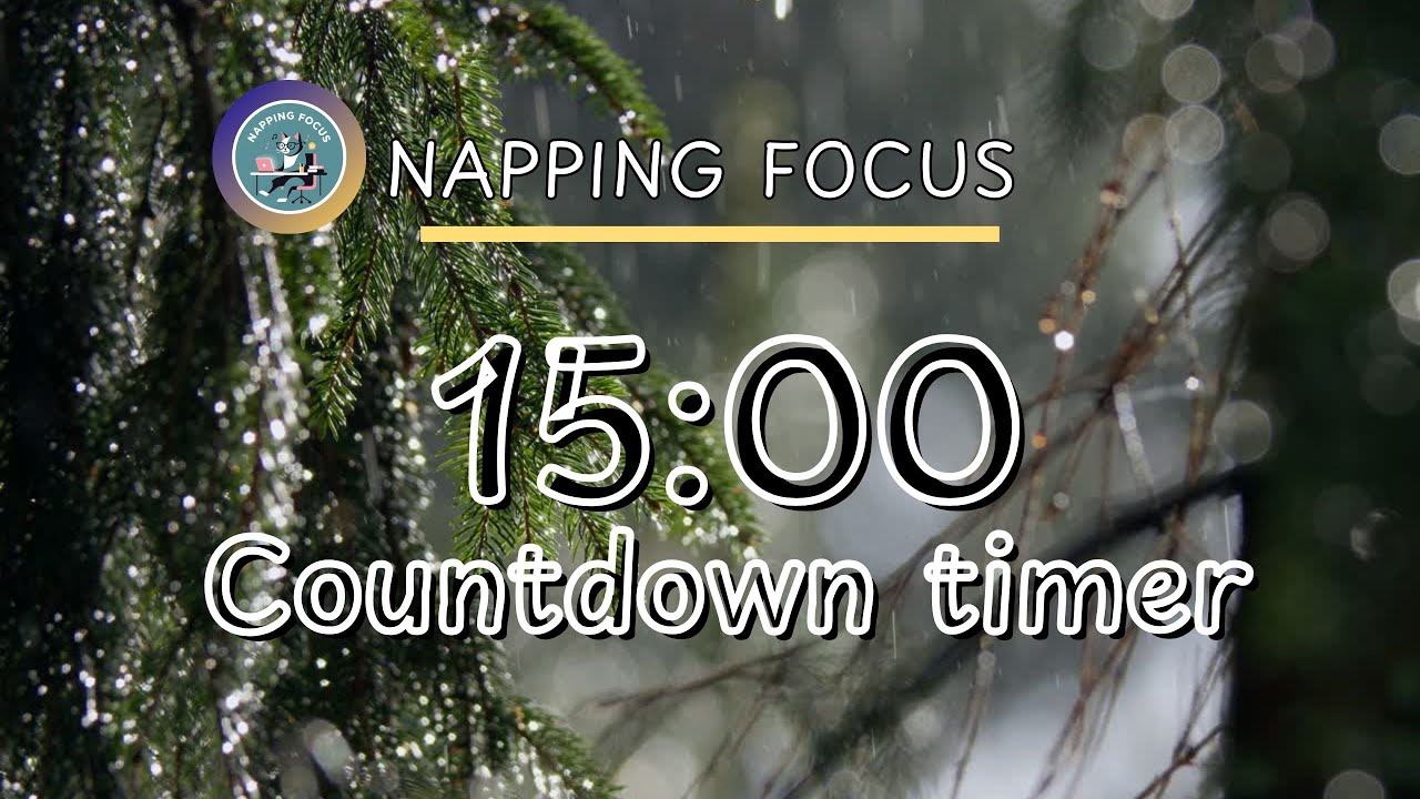 15 Minute Timer with Rain Sounds | Deep Work Sprint with Calming Nature ...