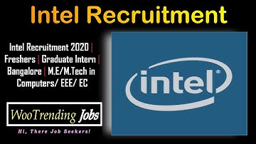 Intel Recruitment 2020 | Freshers | Graduate Intern Bangalore | M.E/M.Tech in Computers/ EEE/ EC