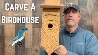 Power Carved Birdhouse | How to Make a Wood Spirit Birdhouse