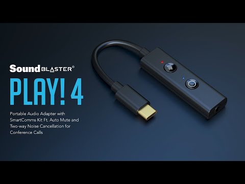 Sound Blaster PLAY! 4 — Audio Adapter with Auto Mute and Two-way Noise Cancellation for Work Calls