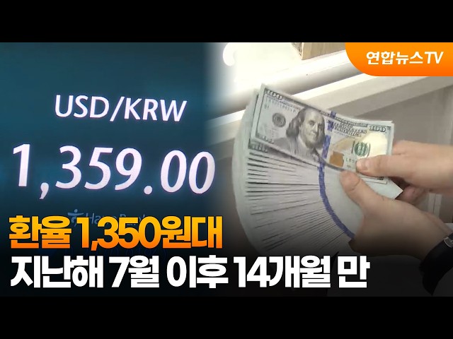 환율 1,350원대…지난해 7월 이후 14개월 만 / 연합뉴스TV (YonhapnewsTV)