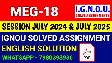 MEG 18 solved assignment 2024-25 | MEG 18 solved assignment 2025 | Ignou MEG 18 in English