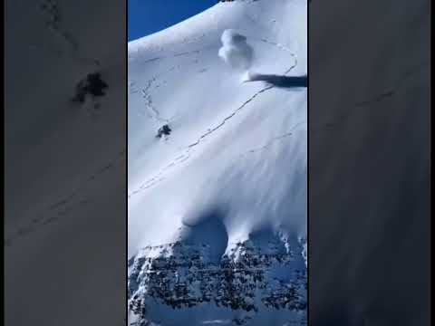 MASSIVE AVALANCHE Caused by Explosions 🤯🔥✅|#short #shorts #amazing #epic #crazy #avalanche