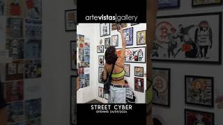 Street Cyber: solo show at Artevistas gallery – contemporary painting, artist video, exhibition opening – Barcelona street art video