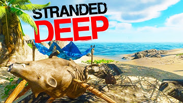 SLAYING ALL OF THE WILDLIFE FOR FOOD! Looting, Shark Encounters - Stranded Deep 2017 Gameplay Part 2
