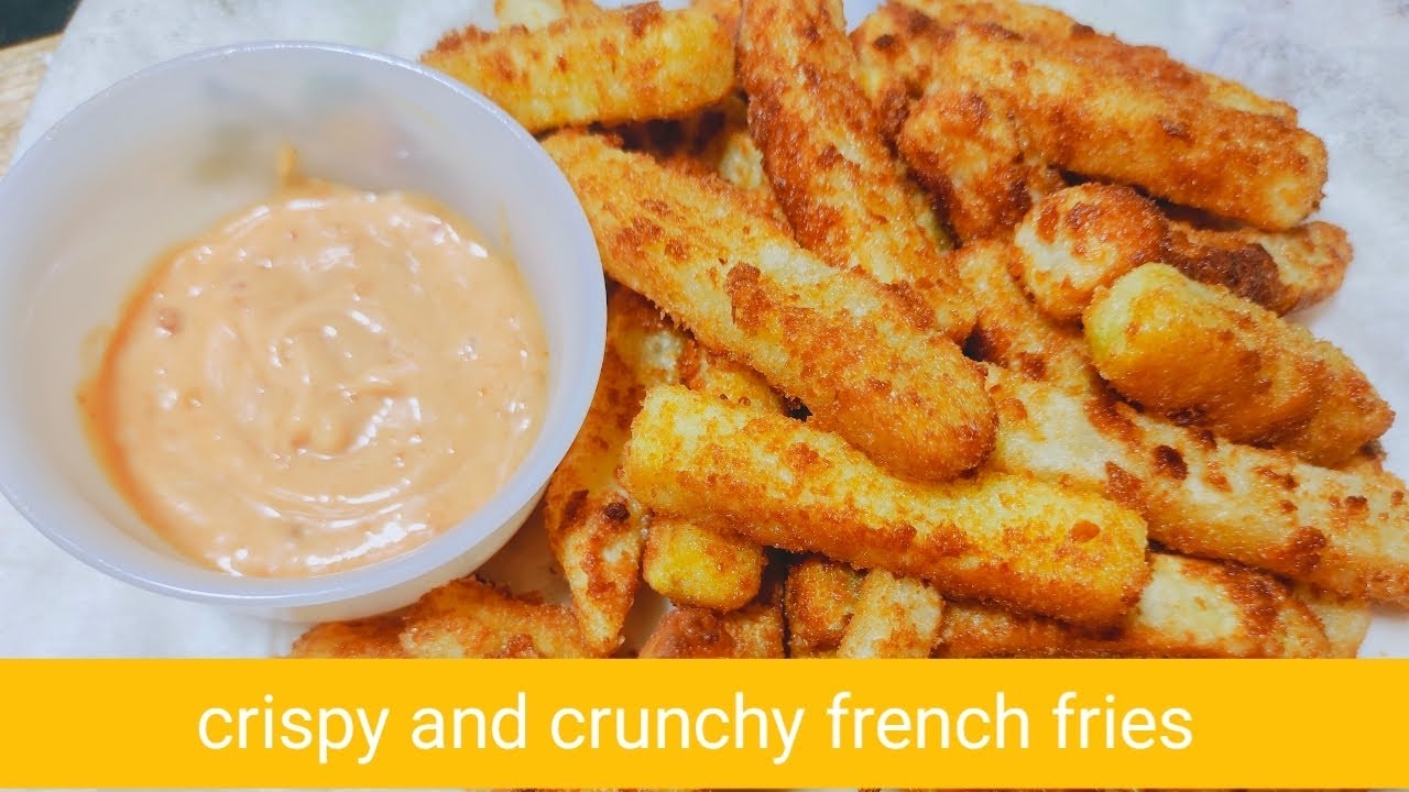Crispy and crunchy french fries with bread crumbs Delicious french