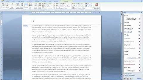 How to insert Headers and Footers in Word 2007
