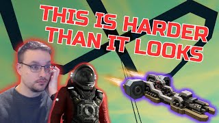 Racing hovercraft in Space Engineers on a race track floating in the sky