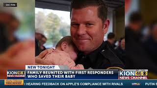 Family reunited with first responders who saved their baby