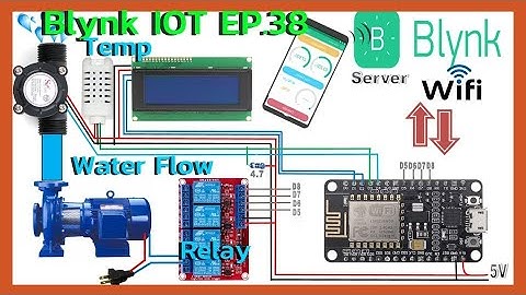 Blynk IOT EP.38 Flow Sensor Temperature ควบคุม Relay  LCD ในการควบระบบไฟฟ้าภายในบ้าน #DIY