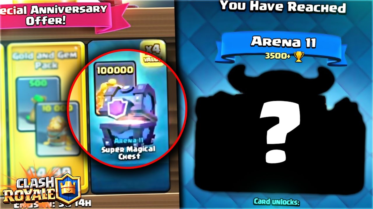 New Arena 11 And Best Offer With 100000 Gold Anniversary March Update For Clash Royale Retrex - 6 year old invited to a sex room on roblox elsagate