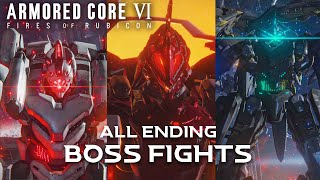 Armored Core 6 All Ending Boss Fights  Ayre  Handler Walter  Allmind Gameplay 4k 60fps Ps5