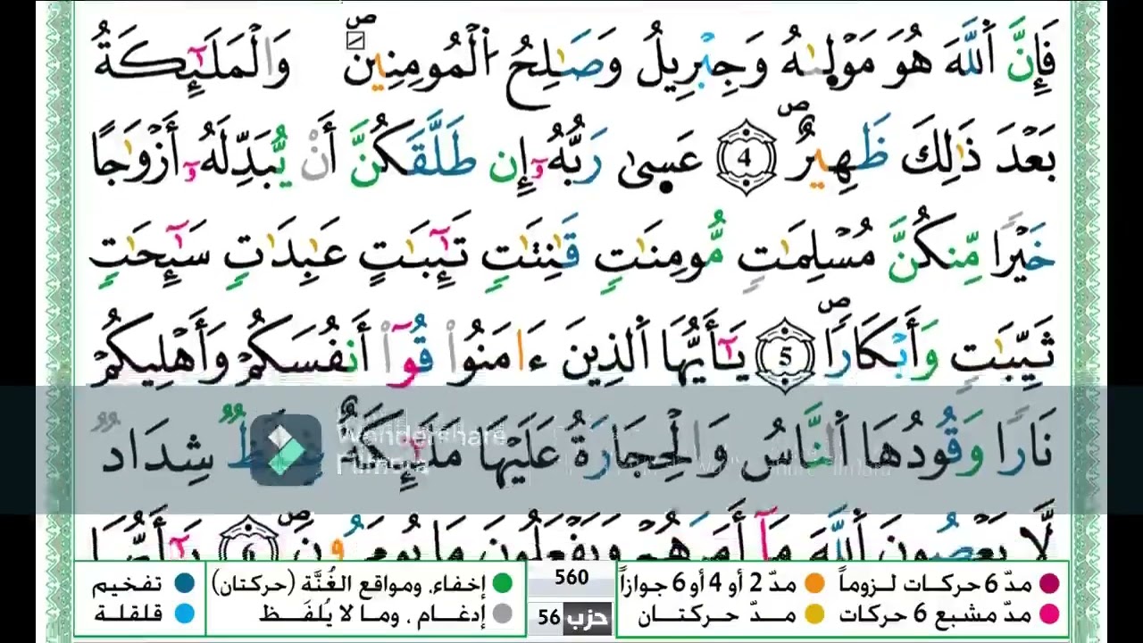 سورة التحريم كاملة مكررة اية باية للحفظ تلاوة حمزة الجزائري رواية ورش عن نافع