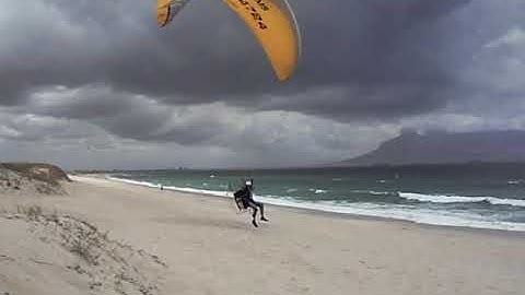 Solo Paramotoring at Blouberg beach