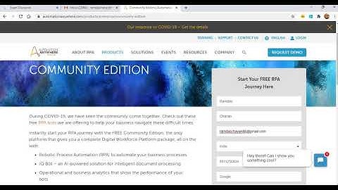 How to sign up in Automation Anywhere A2019 edition