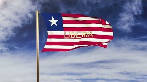 4K Liberia flag with title waving in the wind. Looping sun rises style. Animation loop Stock video