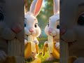 both rabbits eat bananas