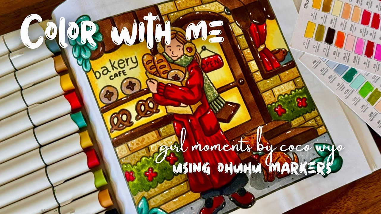 Color with me (ASMR) ✨ Girl moments by Coco Wyo ❤️ Ohuhu markers ✏️
