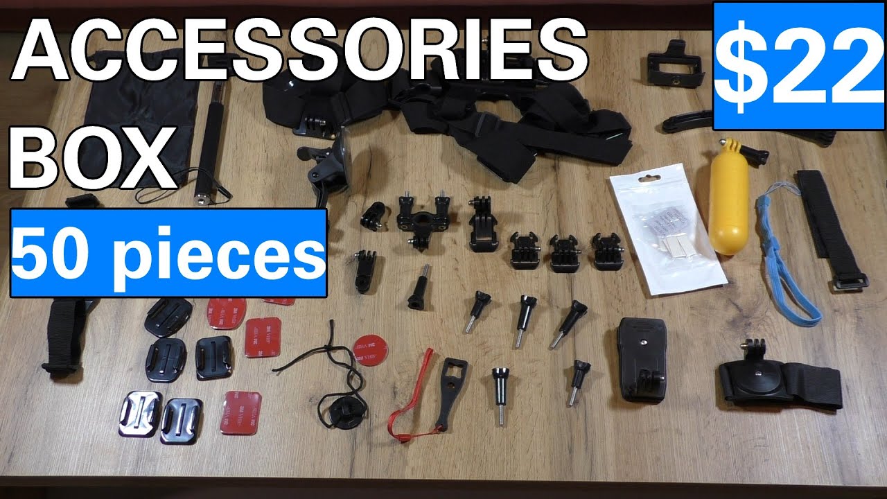 Accessories Box for Action Cams with 50 Pieces by CCBetter Review - YouTube